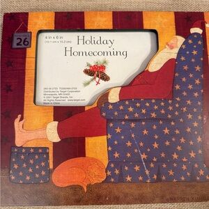 NEW VTG Target Warren Kimble Holiday Homecoming Frame Santa & Cat curled up